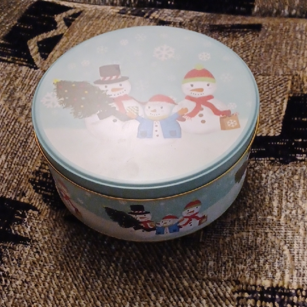 $4 Add-on Festive Snowman Holiday Tin - Multicolor